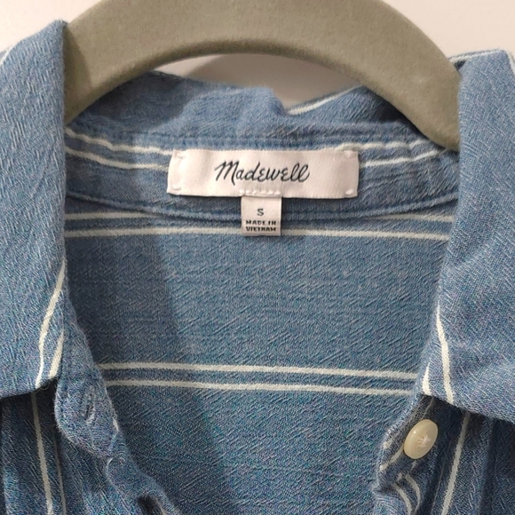 MADEWELL Central Shirt in Caspian Stripe, Blue, 100% Cotton, Oversized, S - Picture 14 of 14